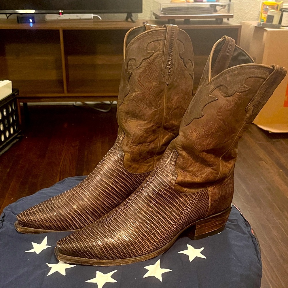 Tecovas Garrett - Brown - Men’s Lizard Cowboy Boot - Size 13